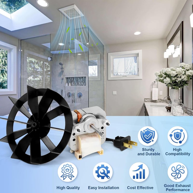 Aibabcue 696N-R02 B Bathroom Fan Motor Compatible with Broan Nutone 688-K, 688-J, 688-H, 663-H, 663, 688, 678, 659, 670, 688-G S97012026 Bath Exhaust Fan Motor Replacement, 50CFM - Image 4
